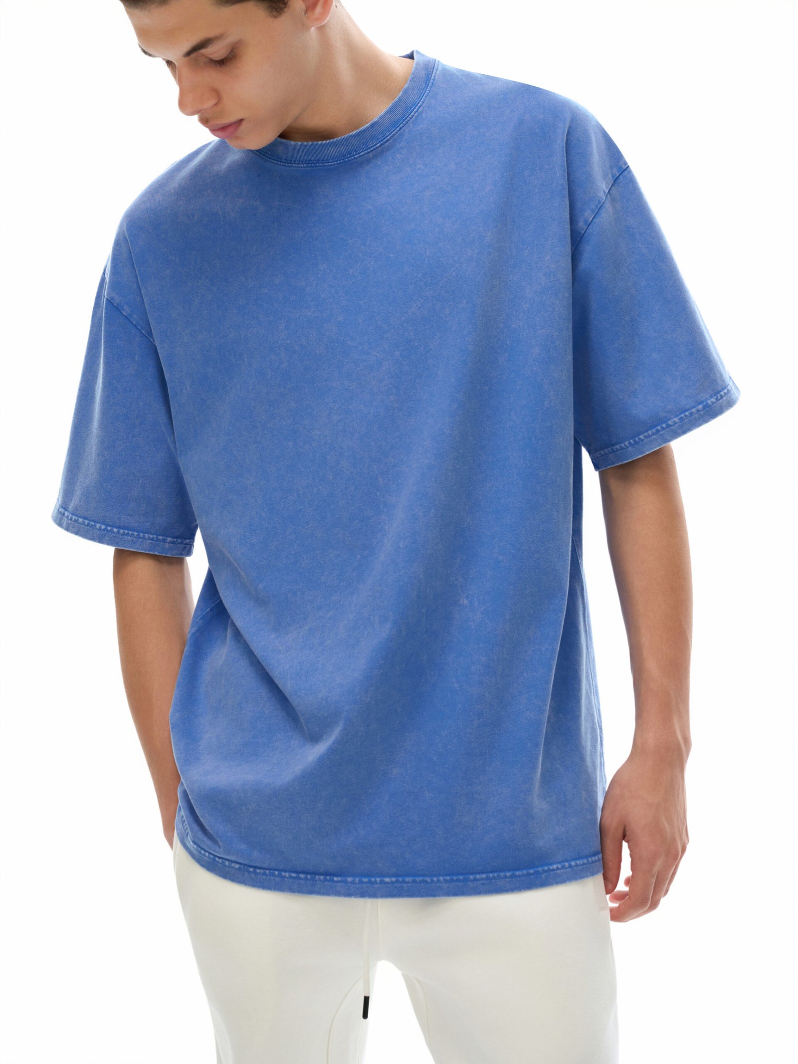 Snow Washed Oversized Cotton T-Shirt - Image 4